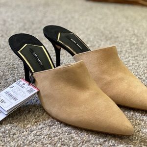 Zara suede pointed toe heels
